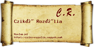 Czikó Rozália névjegykártya